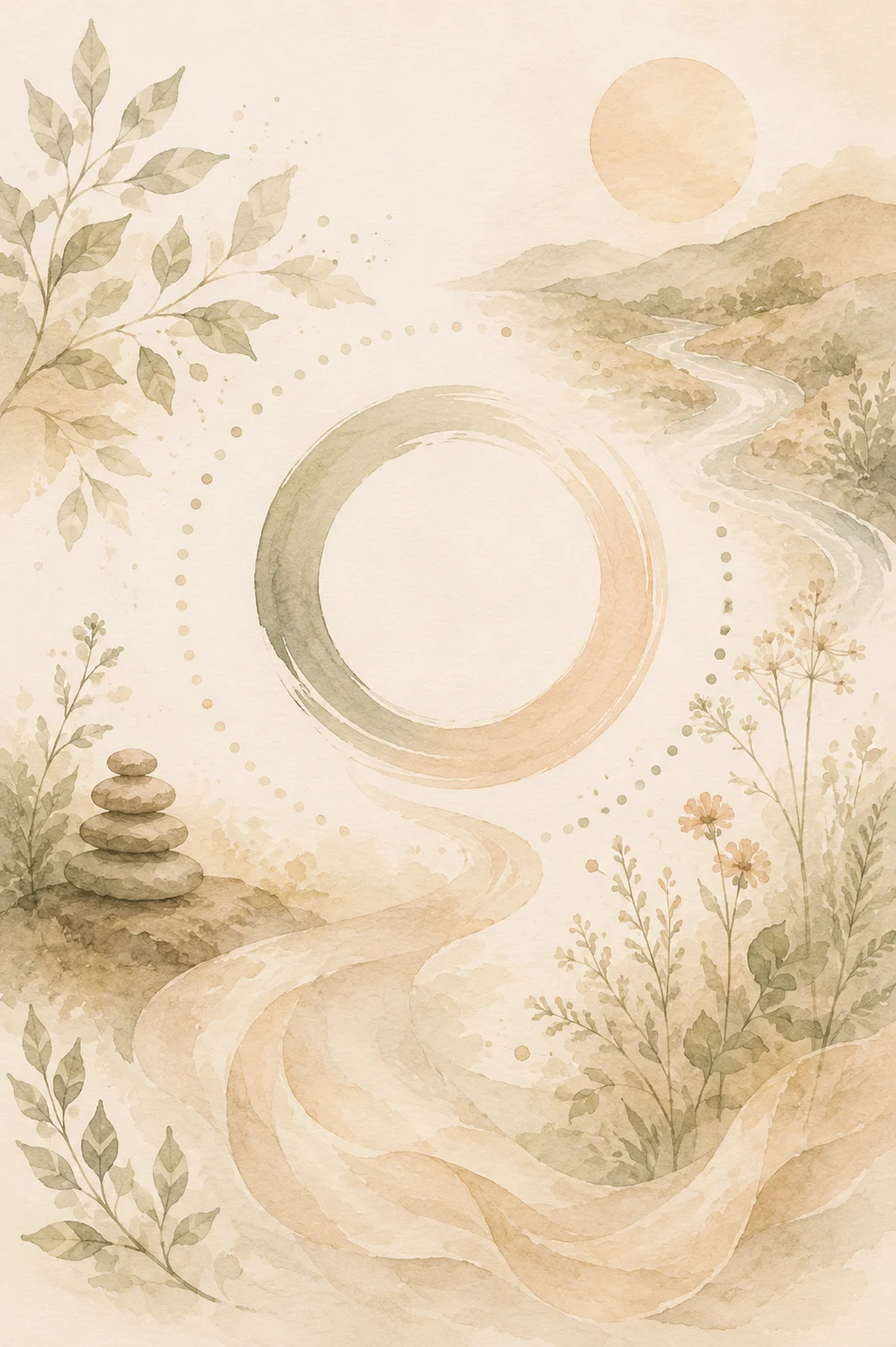 Aquarell-Illustration für die Werte des Ruhekreises